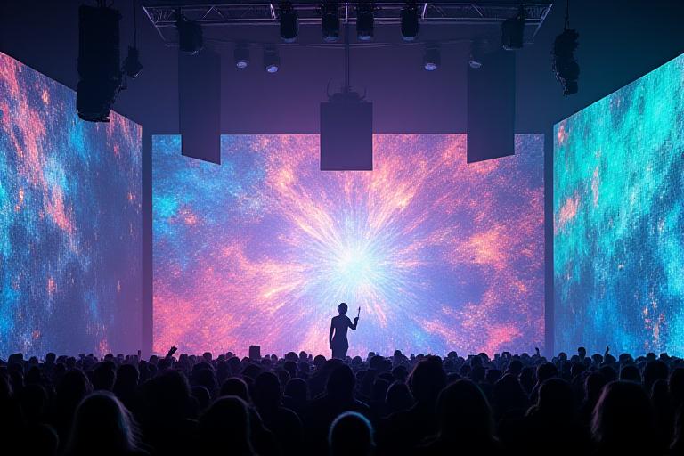 Custom visual content and projection mapping at live music event