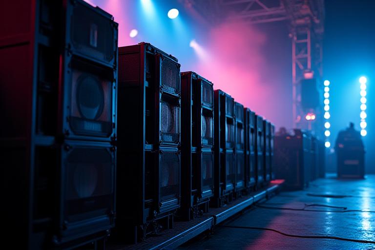 Premium sound system installation for bass music event production